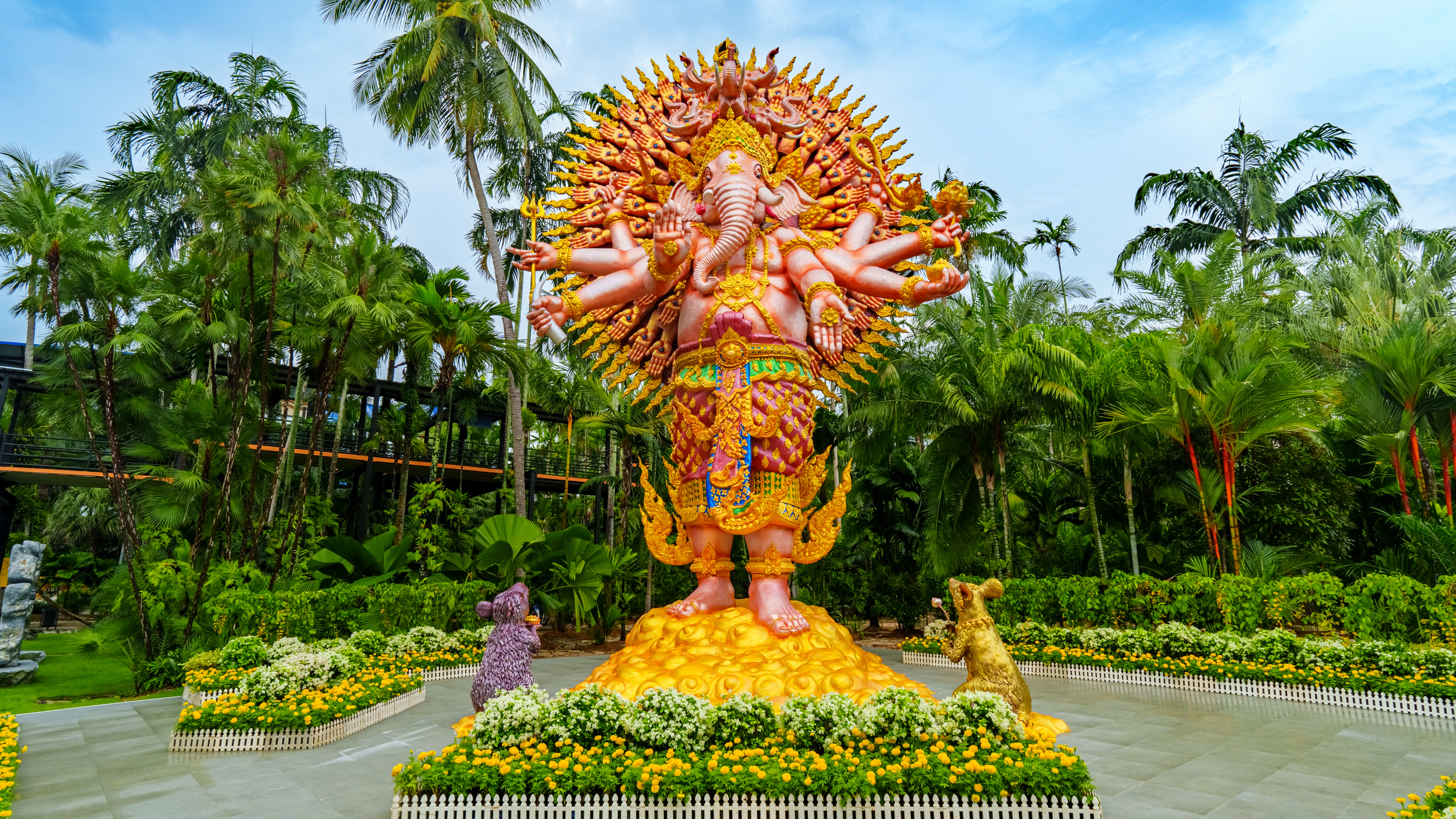 Lord Ganesha: Thailand's Tallest Buddha Statue, Standing 14 Meters High with a Thousand Hands